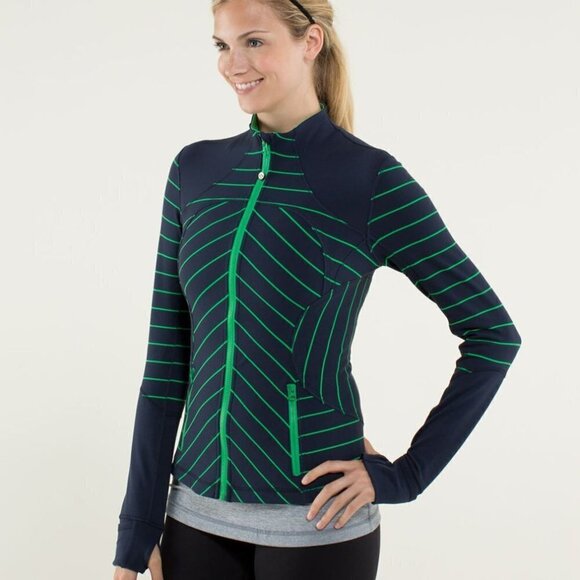 Lululemon Forme Jacket *Cuffins Slalom Stripe Inkwell / Inkwell - Picture 1 of 16